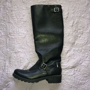 Target Heeled Black Boots with Buckles Size 9
